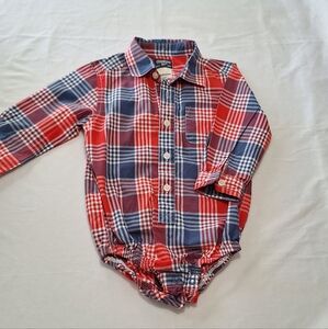 OshKosh B'gosh Red and Blue Plaid Button Down Shirt